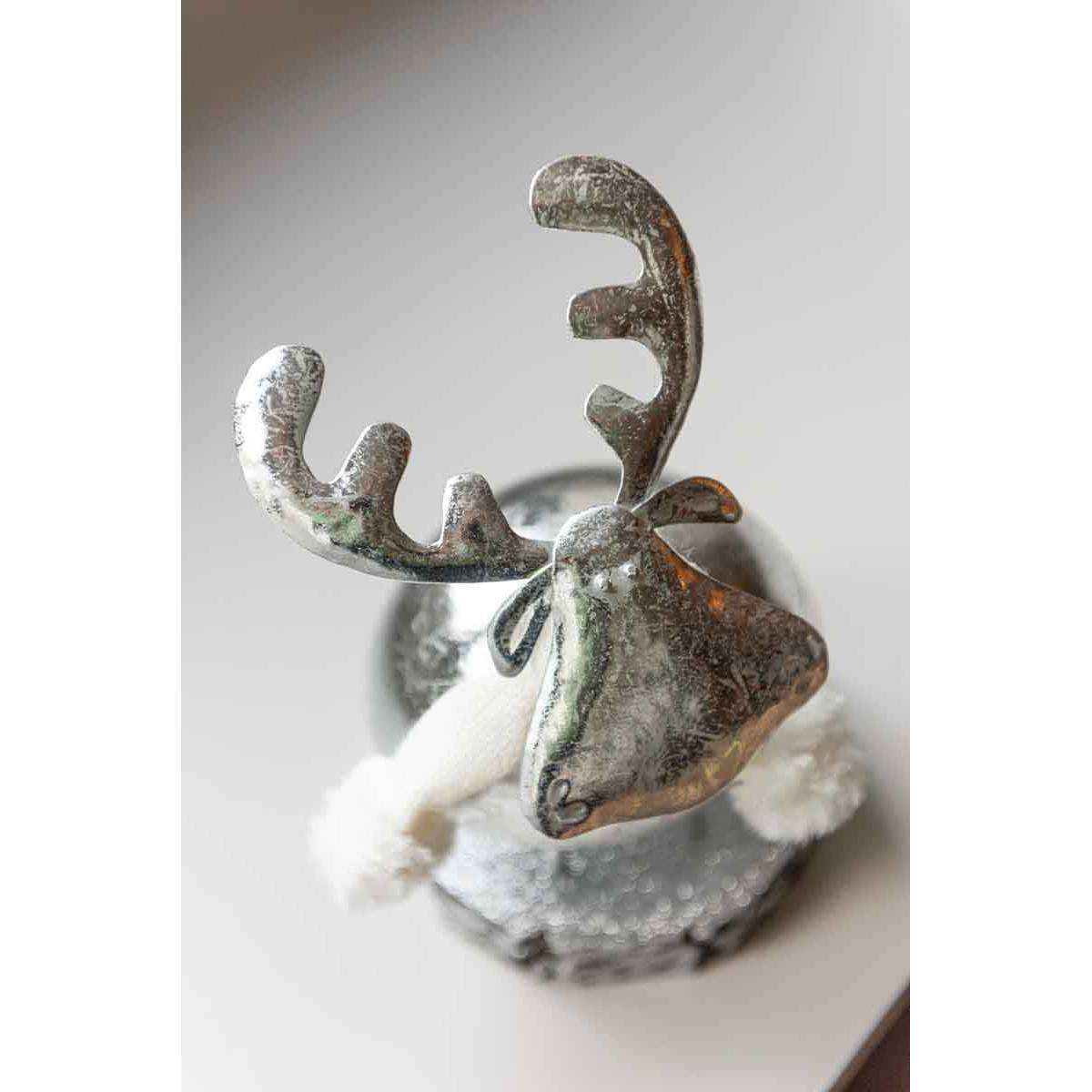 Cerf en métal argent 24x21.5x24.5 cm - J-Line - Image 2