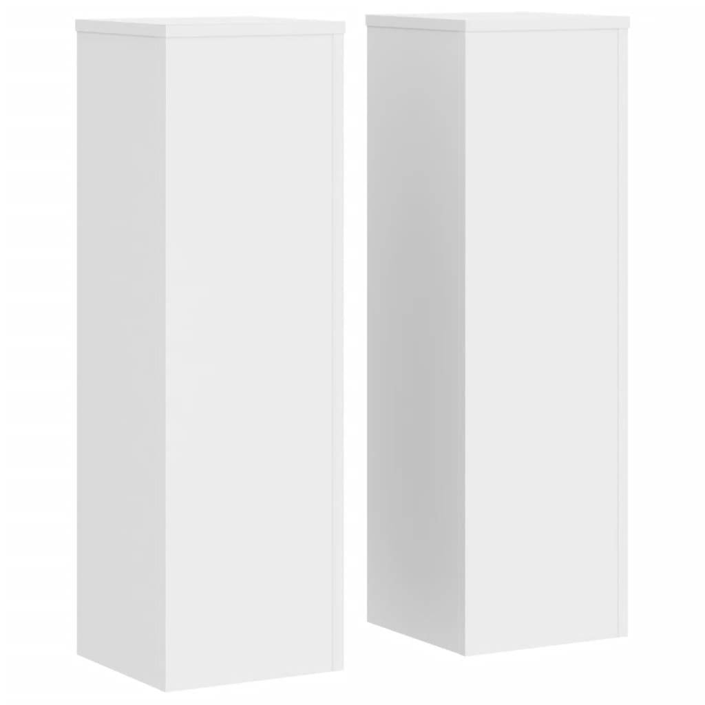 Vidaxl - Supports pour plantes 2 pcs blanc 25x25x80 cm bois d'ingénierie vidaXL 852942 - Image 2