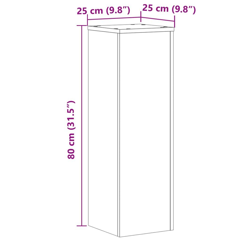 Vidaxl - Supports pour plantes 2 pcs blanc 25x25x80 cm bois d'ingénierie vidaXL 852942 - Image 3