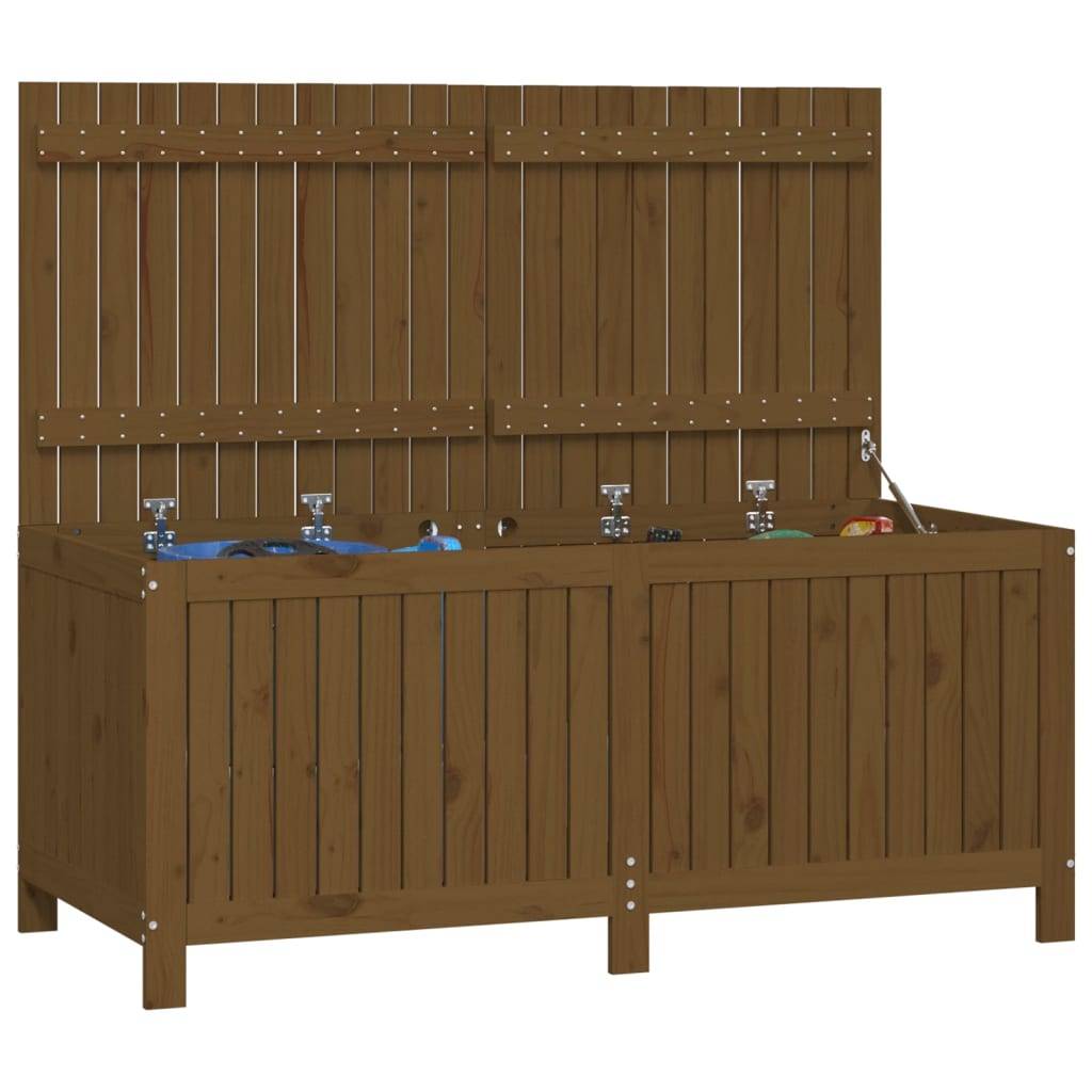 ComfortXL - Coffre de Jardin XXL en Bois de Pin Massif avec Vérin à Gaz pour Terrasse Marron Miel 147x68x64 cm – ComfortXL Outdoor Living - Image 4