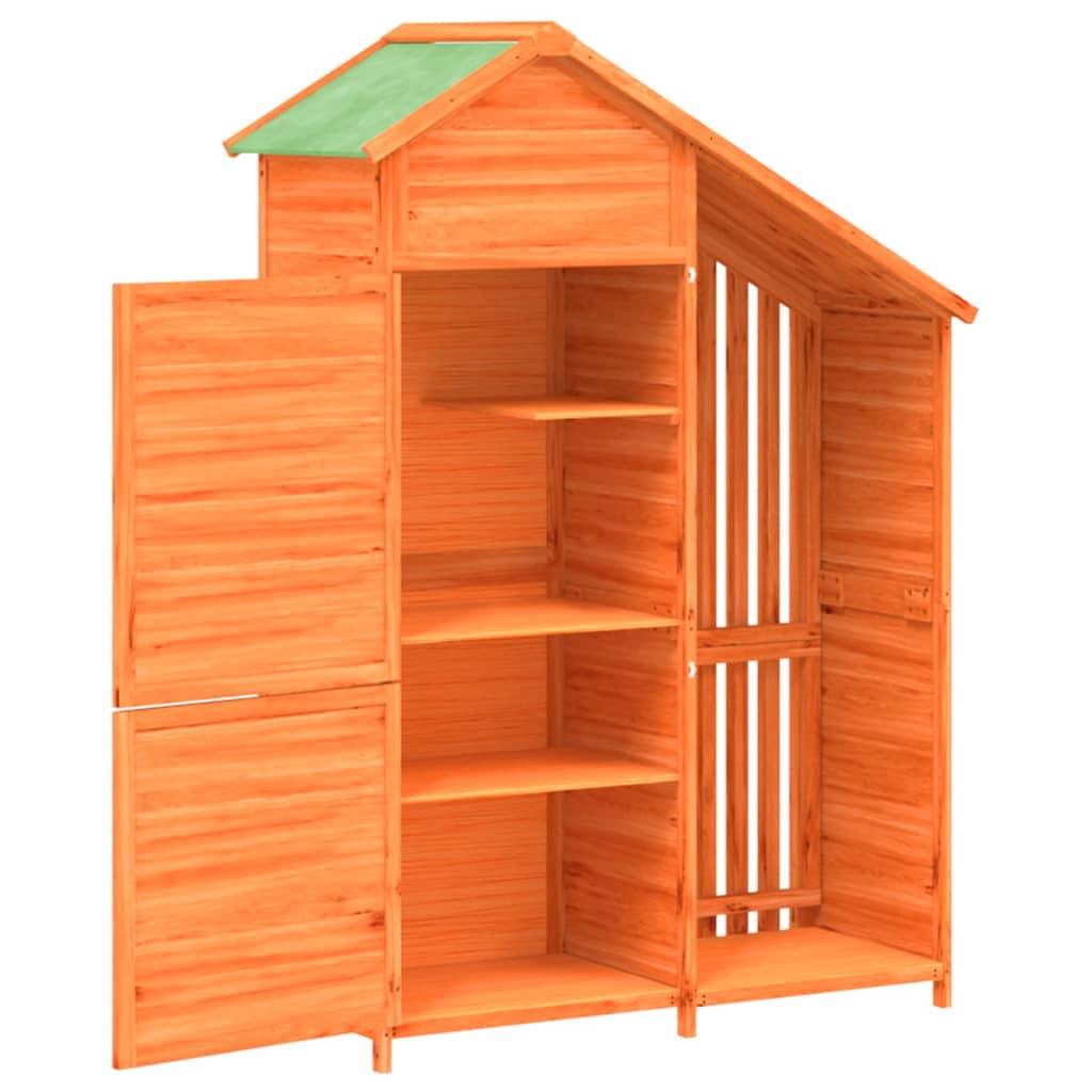Maison Chic - Abri à outils 0.64m² - Cabane à outils - Abri de jardin marron 120x53,5x170 cm bois massif pin MAISON CHIC - Image 5