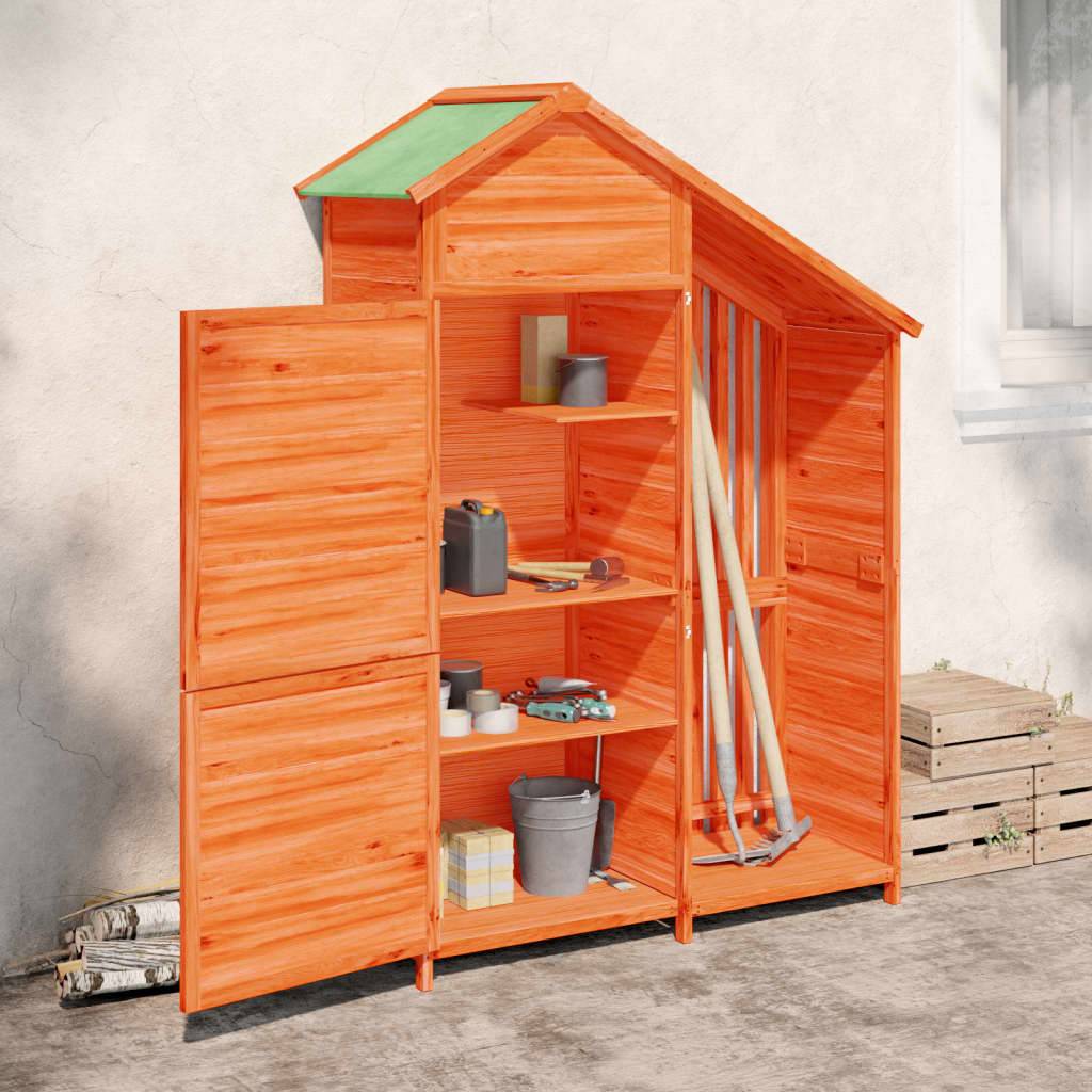 Maison Chic - Abri à outils 0.64m² - Cabane à outils - Abri de jardin marron 120x53,5x170 cm bois massif pin MAISON CHIC - Image 2