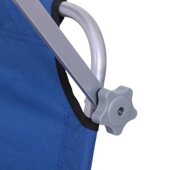 Transat pliable métal pour plage avec pare-soleil réglable 187x58x36cm bleu - ComfortXL Outdoor Living - Image 9