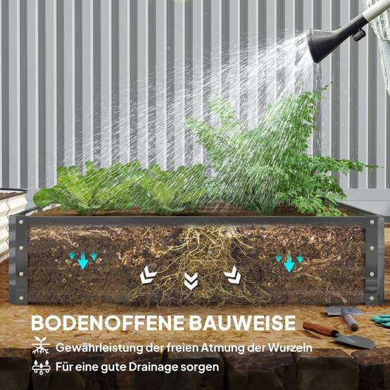 ComfortXL - Carré Potager Acier Galvanisé Jardin Terrasse Culture Légumes 120x120cm Gris - ComfortXL Outdoor Living - Image 5