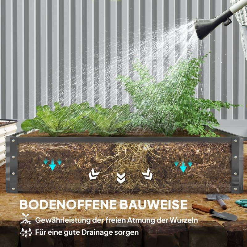 ComfortXL - Carré Potager Acier Galvanisé Jardin Terrasse Culture Légumes 120x120cm Gris - ComfortXL Outdoor Living - Image 5