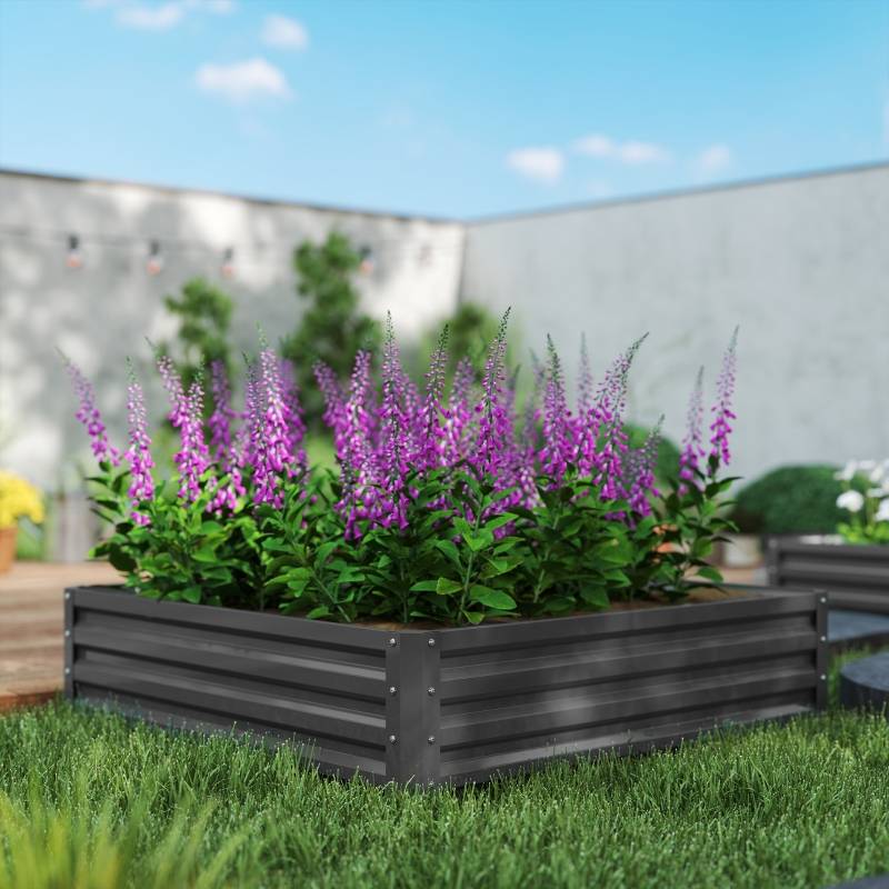 ComfortXL - Carré Potager Acier Galvanisé Jardin Terrasse Culture Légumes 120x120cm Gris - ComfortXL Outdoor Living - Image 6