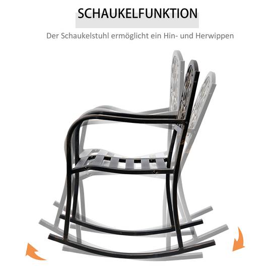 Fauteuil à bascule acier et fonte bronze 60 x 73 x 85 cm - PANGIVO - Image 5
