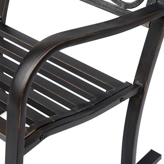 Fauteuil à bascule acier et fonte bronze 60 x 73 x 85 cm - PANGIVO - Image 7