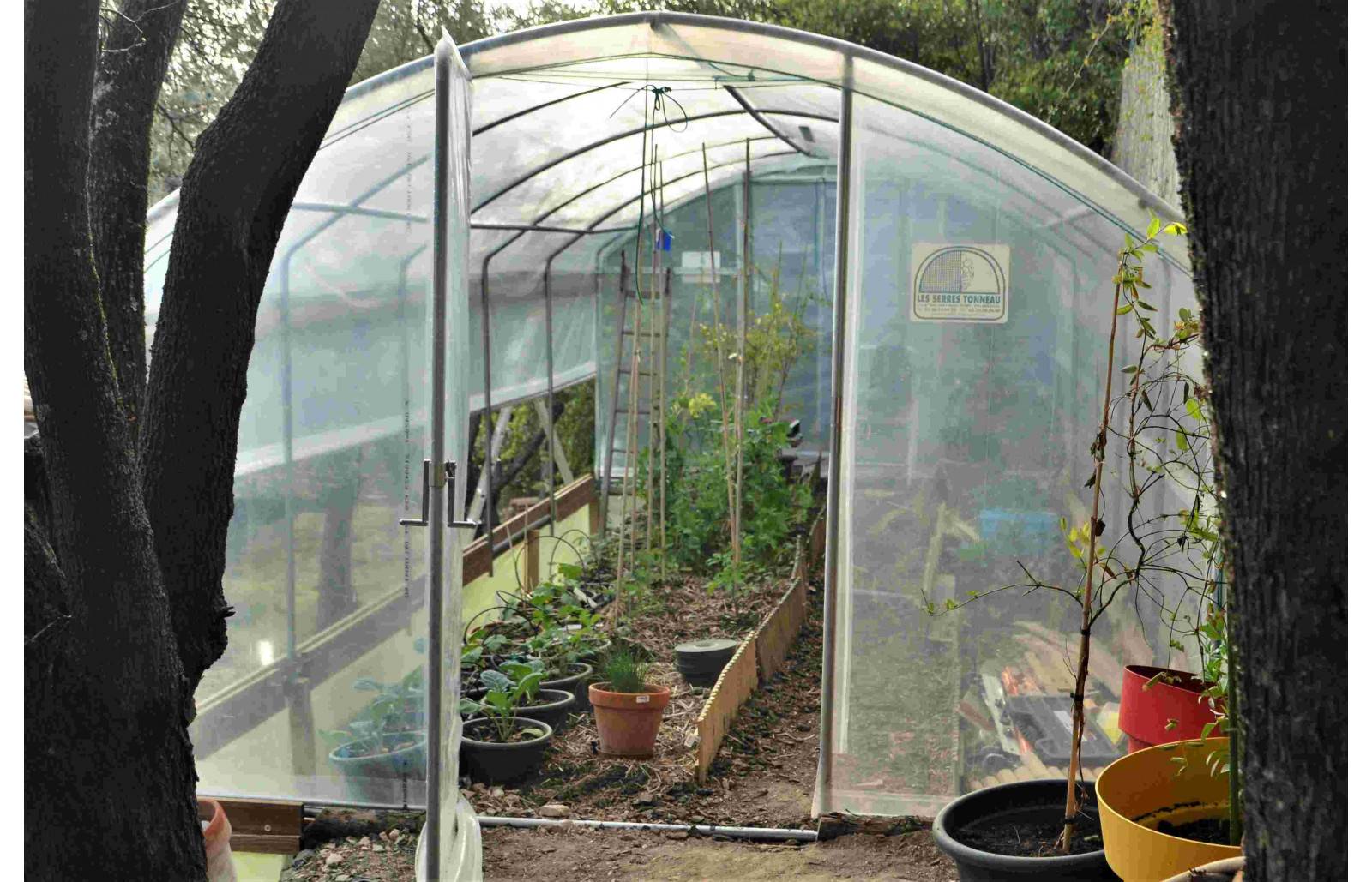 Serre tunnel de jardin - 18m² - 3 x 6 m - pieds droits - aérations latérales - 4 saisons - LES SERRES TONNEAU - Image 6