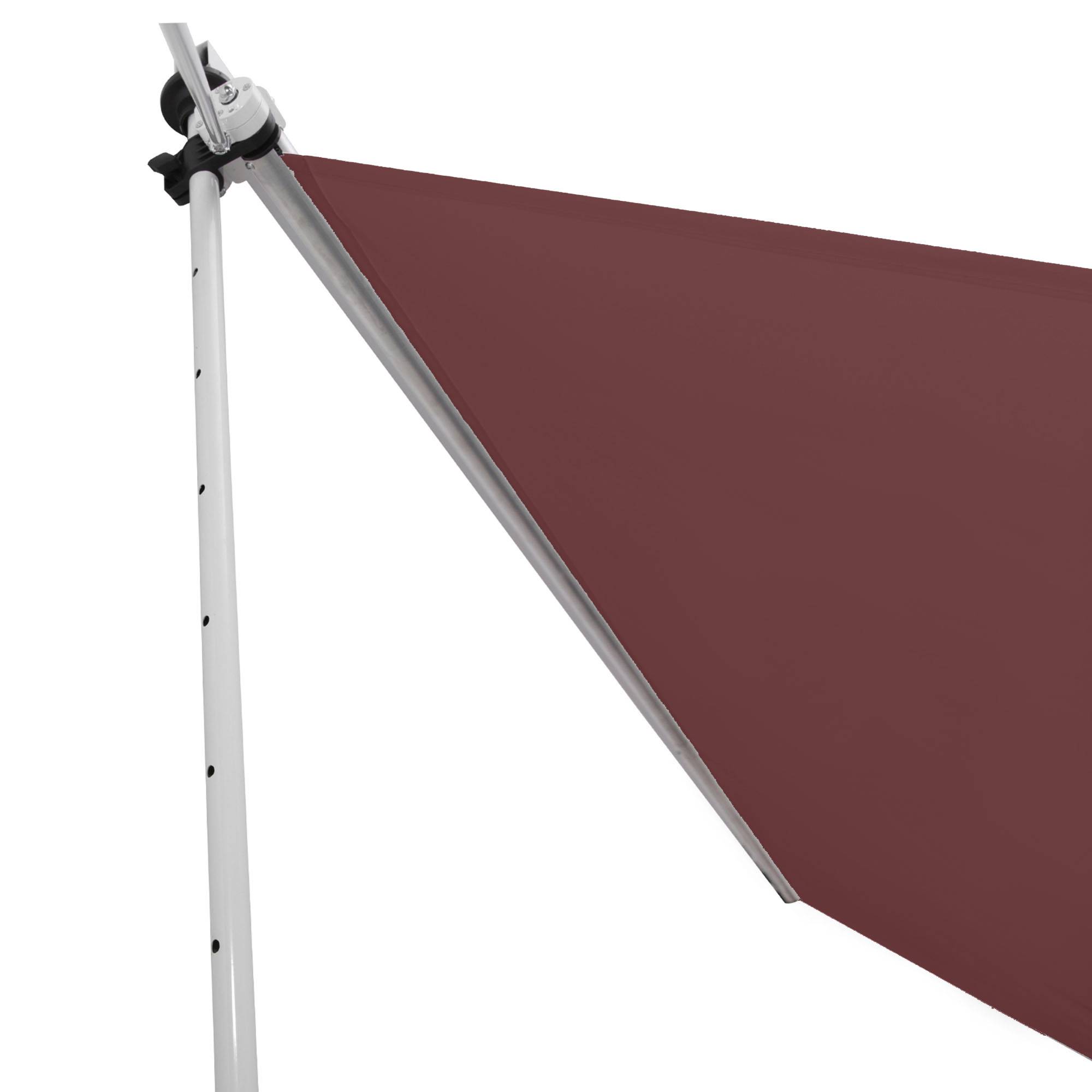 Store Banne Manuel Rétractable 3 x 1,5 m, Sans Perçage, Hauteur et Inclinaison Réglables, Aluminium et Polyester Anti-UV, Bordeaux - Image 10