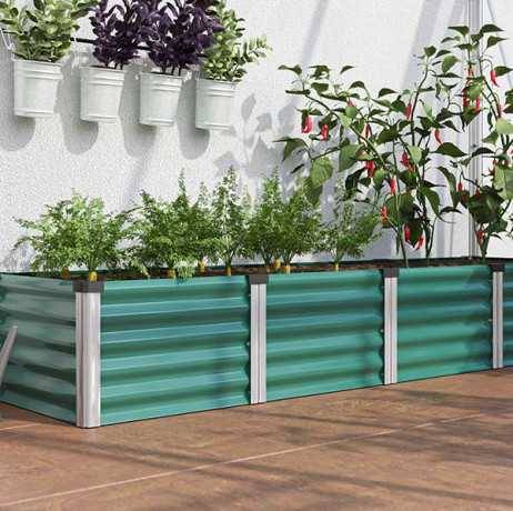 Vitavia - Carré potager Linus IN-OUT L – grand bac en acier Zincalume, Couleur Granit/Aluminium - Image 8