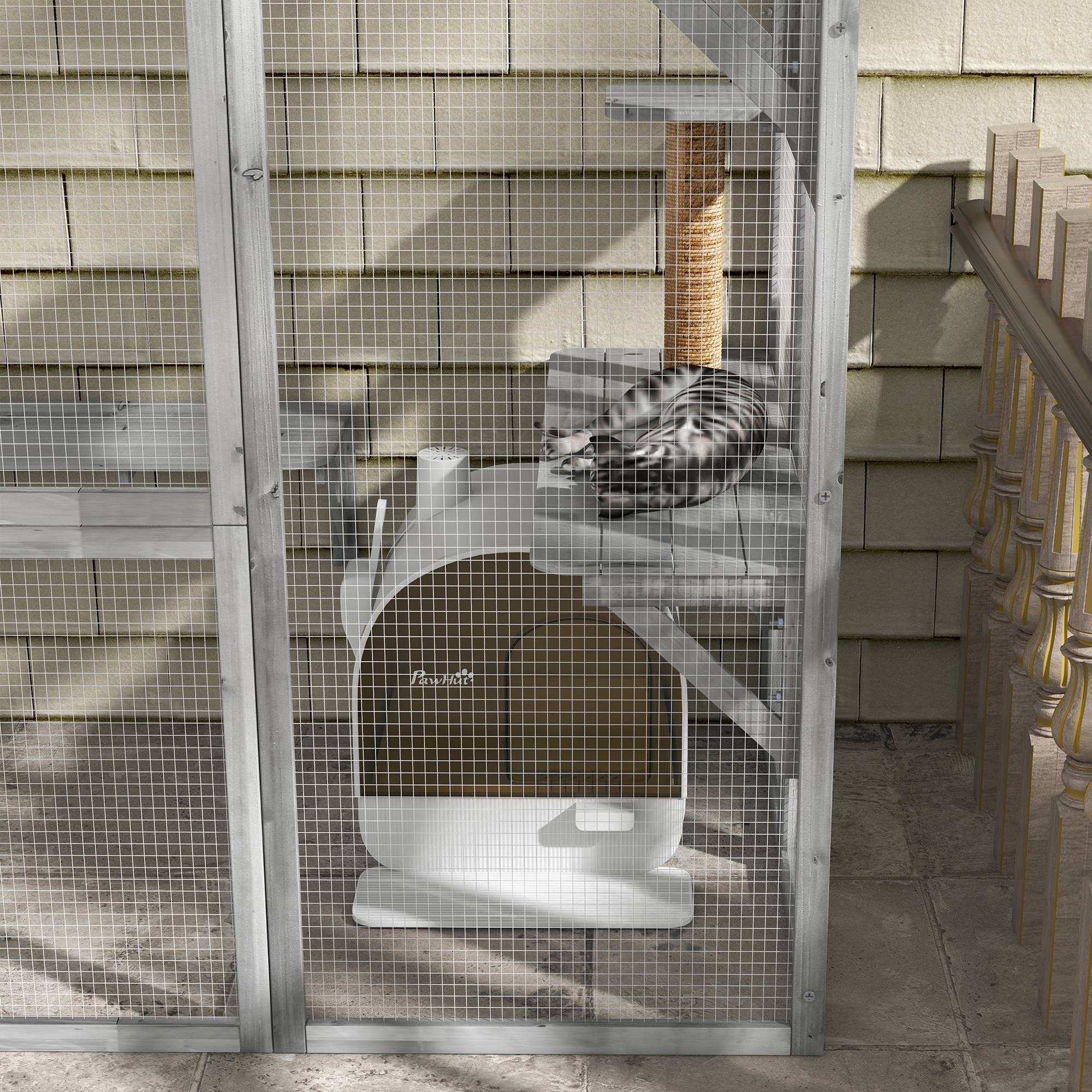 ComfortXL - Maison de Toilette Chat Fermée Plastique Anti-odeurs avec Tapis Blanc 43x44x47cm - ComfortXL Pet Living - Image 7