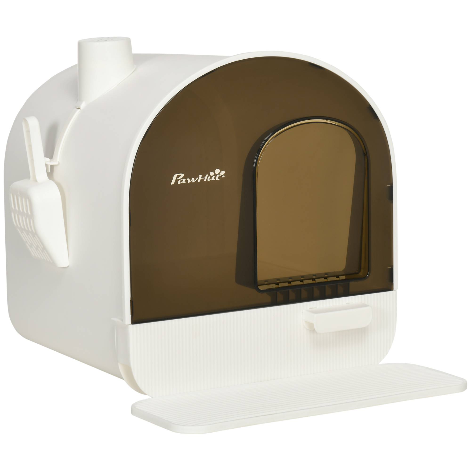 ComfortXL - Maison de Toilette Chat Fermée Plastique Anti-odeurs avec Tapis Blanc 43x44x47cm - ComfortXL Pet Living - Image 2