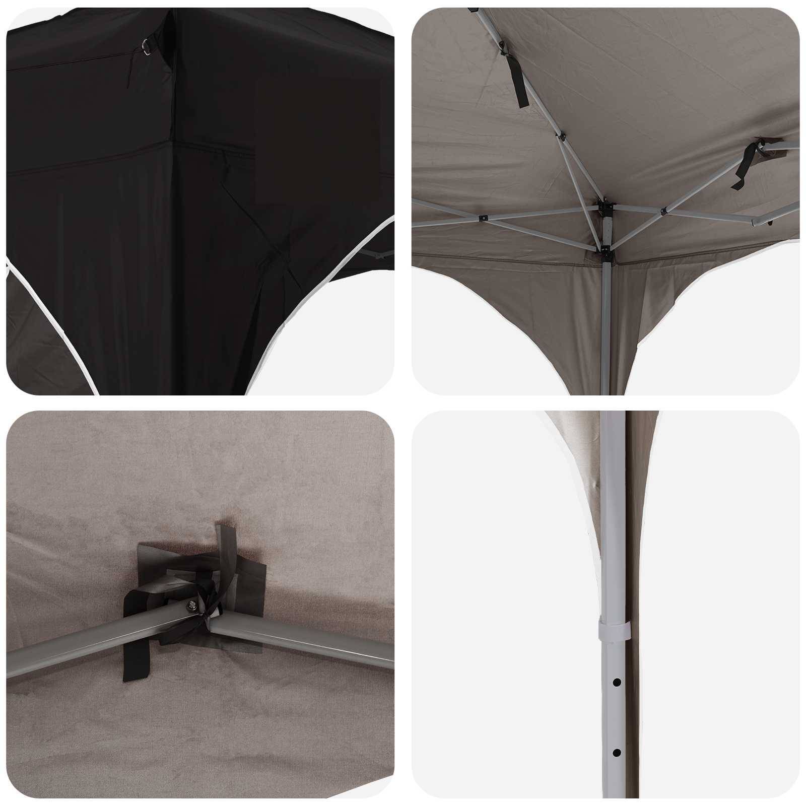 ComfortXL - Tente de réception pliable pop-up métal extérieur 2 parois 192x192 Noir - ComfortXL Outdoor Living - Image 2