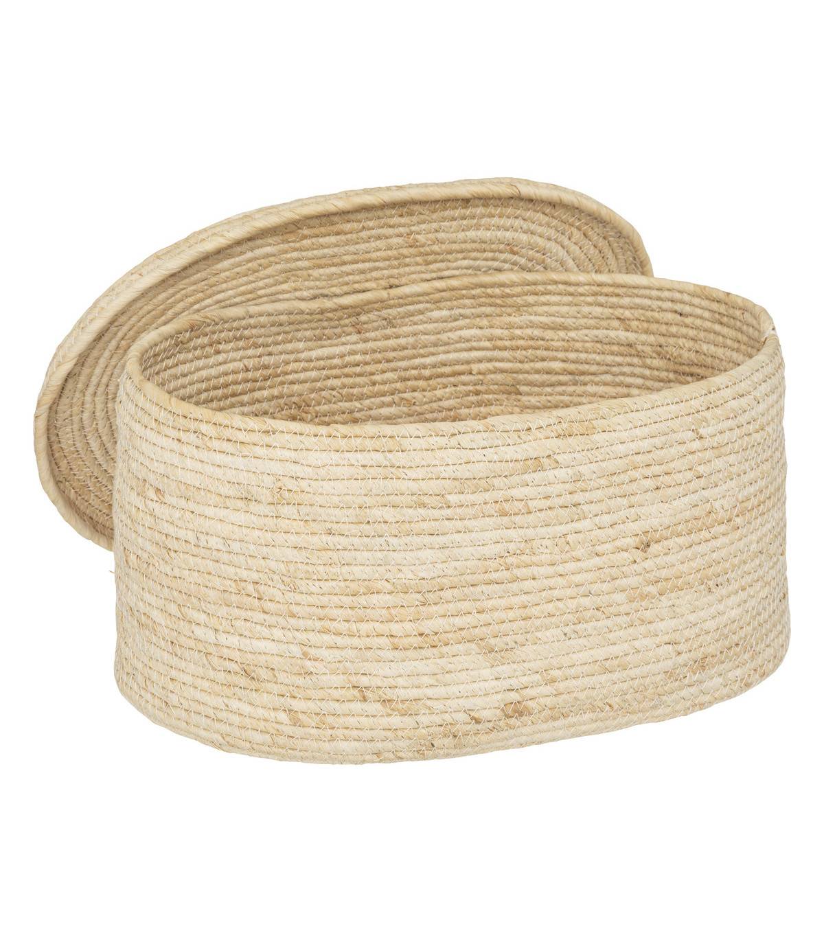 Lot de 2 Paniers de rangement tressés Beige - Image 4