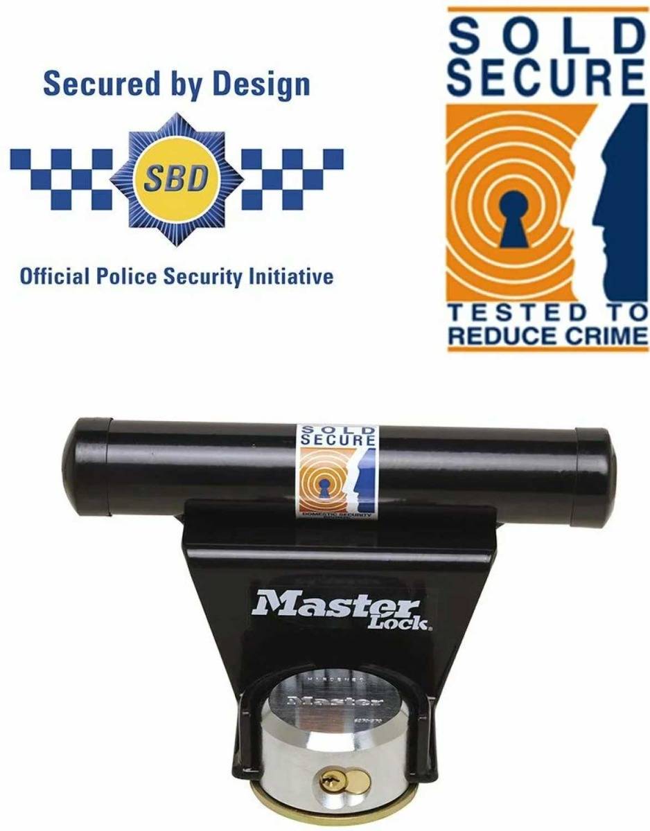 Masterlock - Kit antivol pour porte de garage MASTERLOCK cadenas à anse cachée de 71 mm + barre de fixation + kit de montage inclus - 1488EURDAT - Image 3