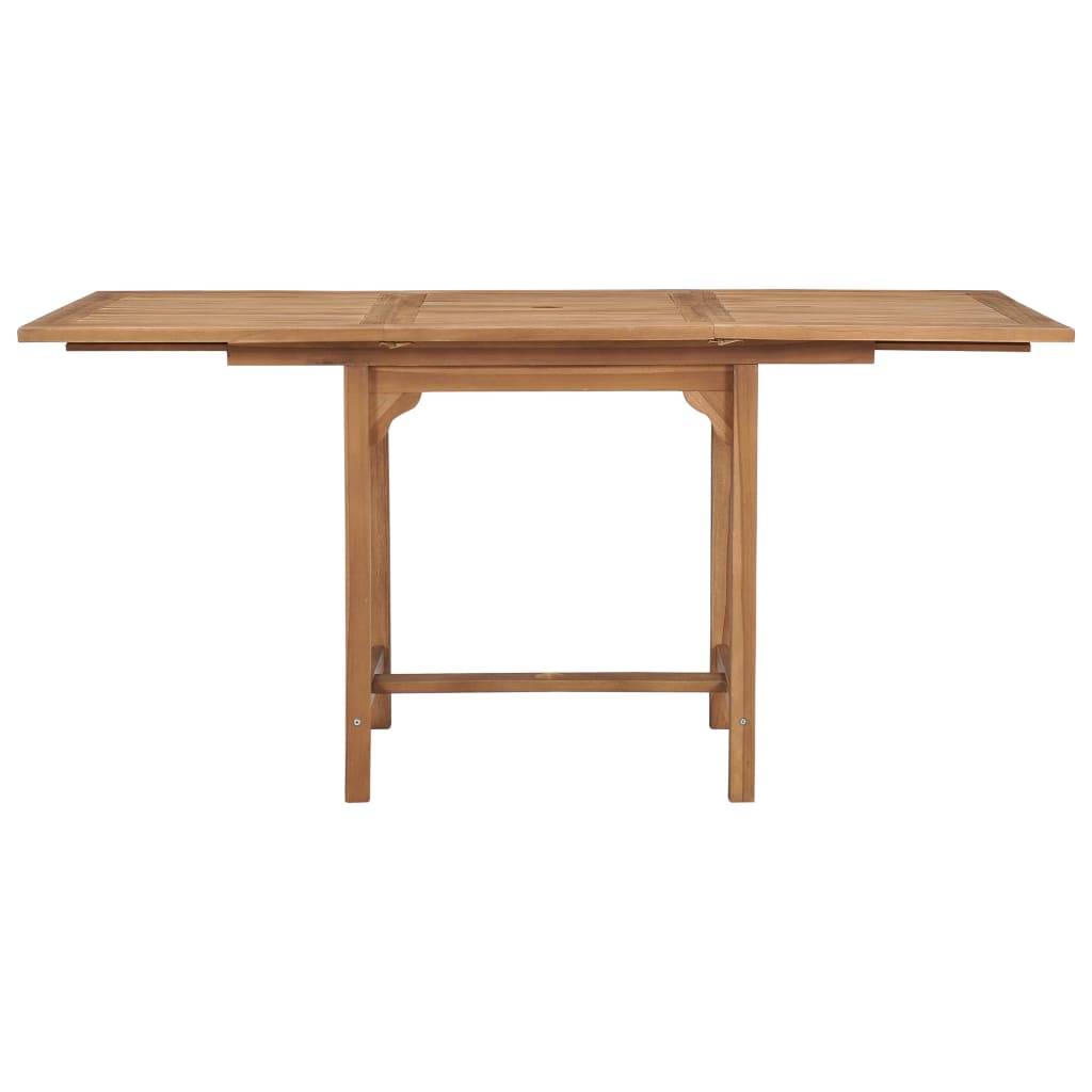 PANGIVO - Table extensible de jardin Teck solide 110-160 x 80 x 75 cm - PANGIVO - Image 5