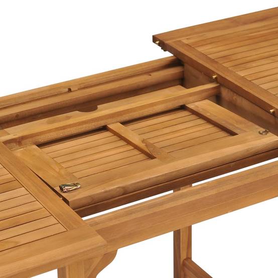 PANGIVO - Table extensible de jardin Teck solide 110-160 x 80 x 75 cm - PANGIVO - Image 7