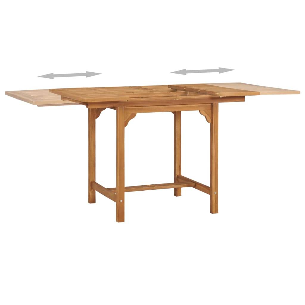 PANGIVO - Table extensible de jardin Teck solide 110-160 x 80 x 75 cm - PANGIVO - Image 4