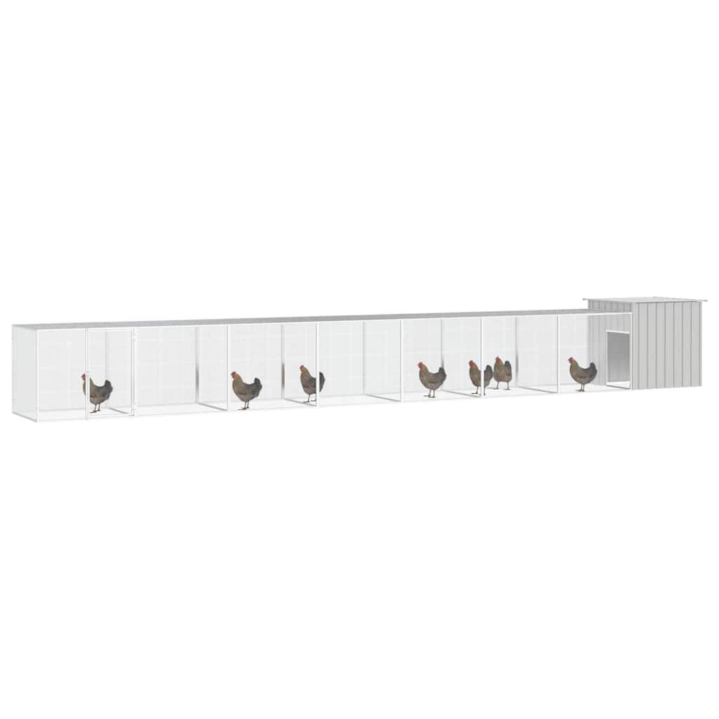 Vidaxl - Cage pour poules Gris 700x91x100 cm Acier galvanisé vidaXL 3106464 - Image 5