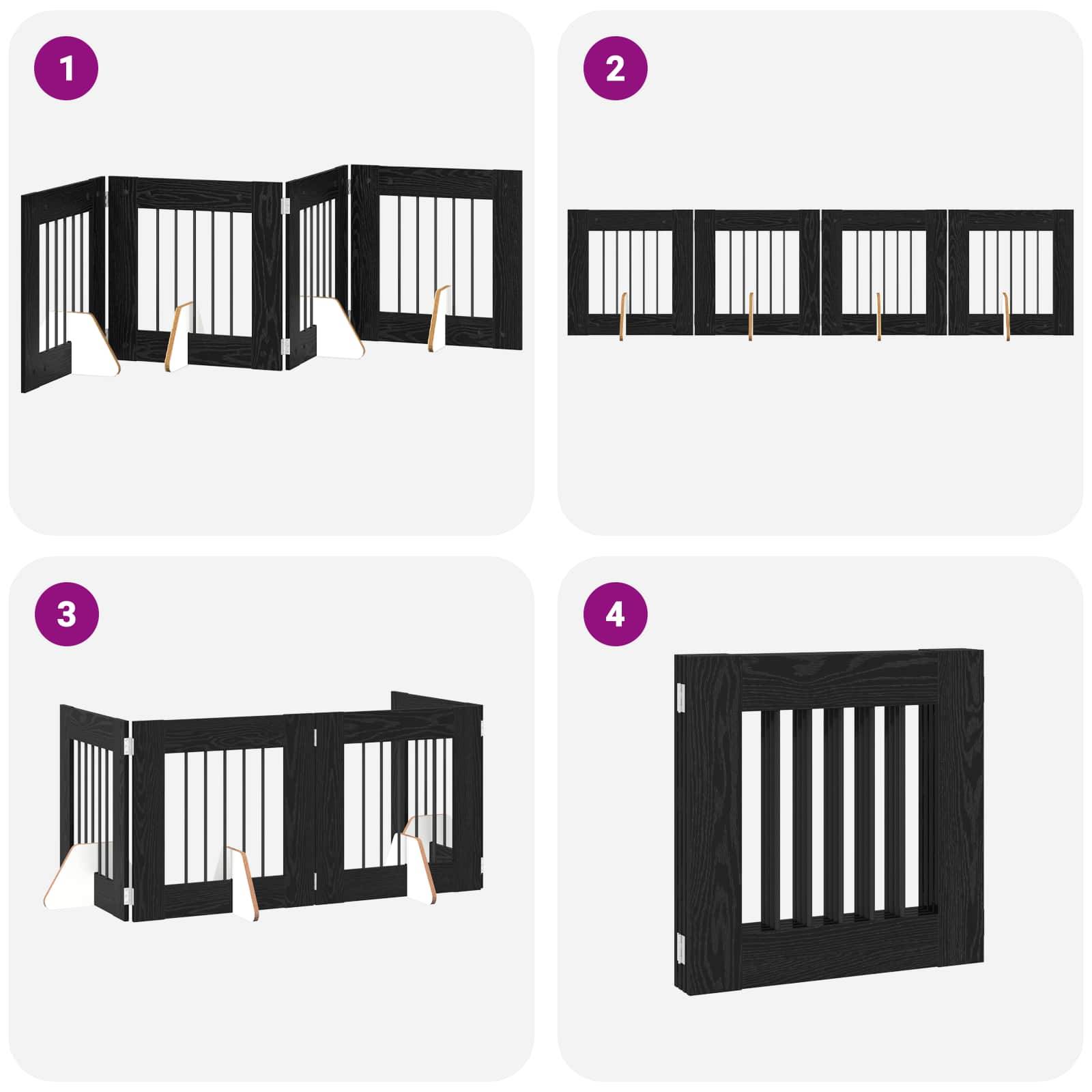 ComfortXL - Barrière et parc intérieur chien bois pliable ajustable 241 cm chêne noir - ComfortXL Outdoor Living - Image 7