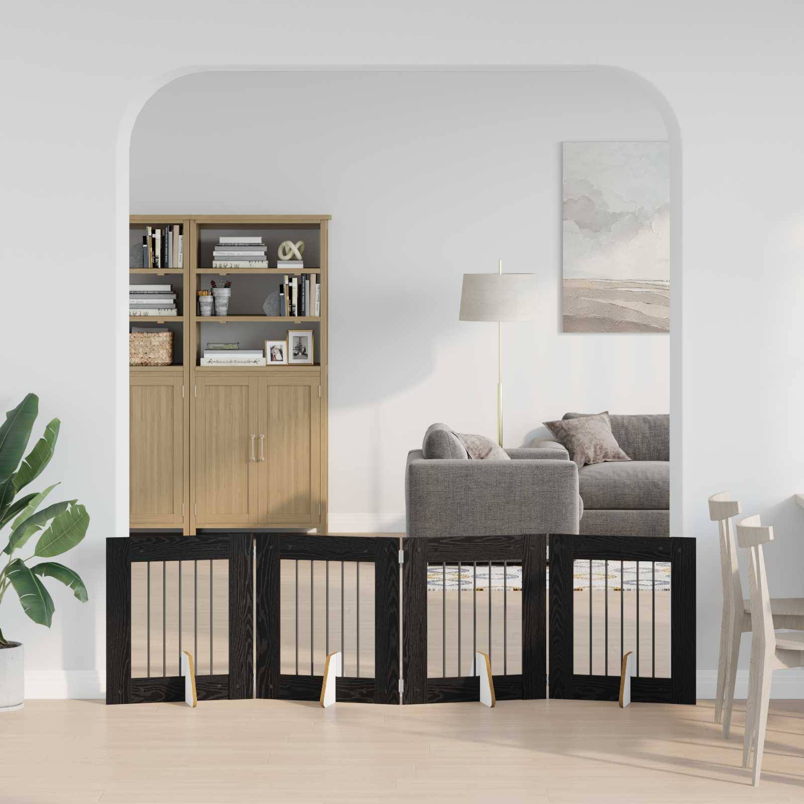 ComfortXL - Barrière et parc intérieur chien bois pliable ajustable 241 cm chêne noir - ComfortXL Outdoor Living - Image 1
