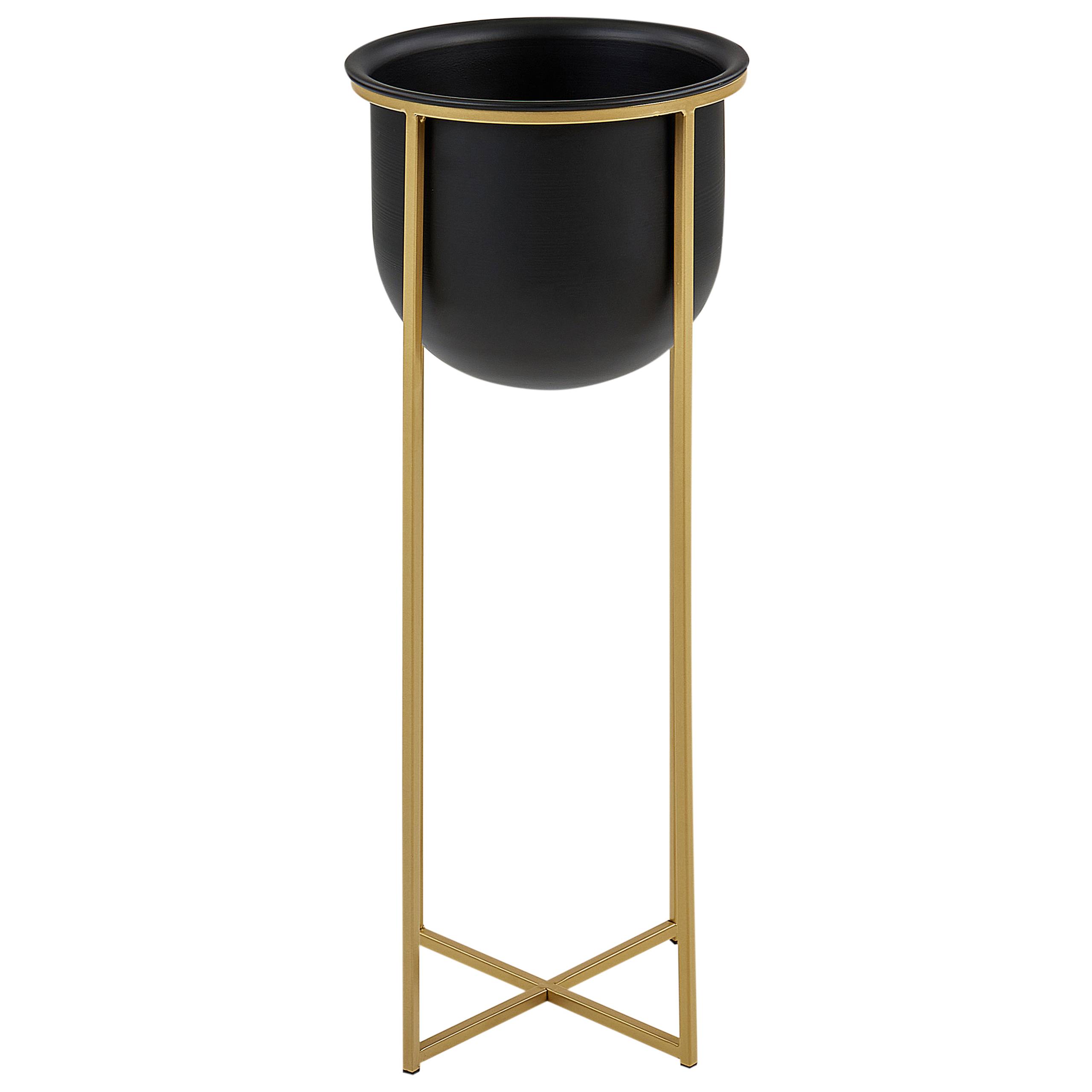 Cache-pot d'intérieur Métal Noir THUJA - Beliani - Image 4