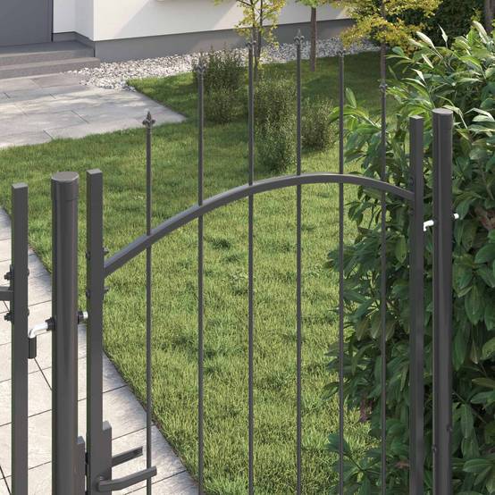 Porte de Jardin | Portillon avec verrouillage Gris 200 x 100 cm Acier Maison Chic - Image 1