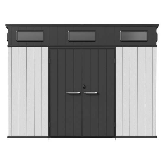 Abri de jardin 6m² en polypropylène gris avec plancher et toit incliné Jôbu Docker - Image 6