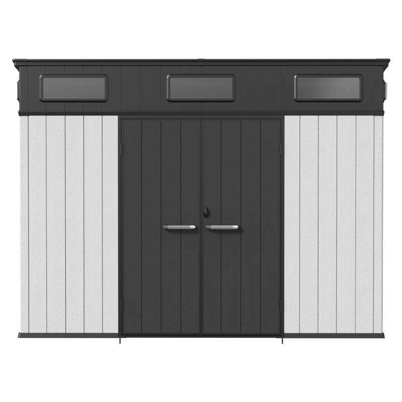 Abri de jardin 6m² en polypropylène gris avec plancher et toit incliné Jôbu Docker - Image 6