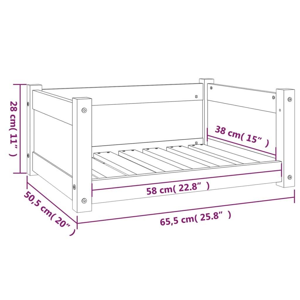 Vidaxl - Lit pour chien Marron miel 65,5x50,5x28 cm Bois de pin solide vidaXL 821450 - Image 3