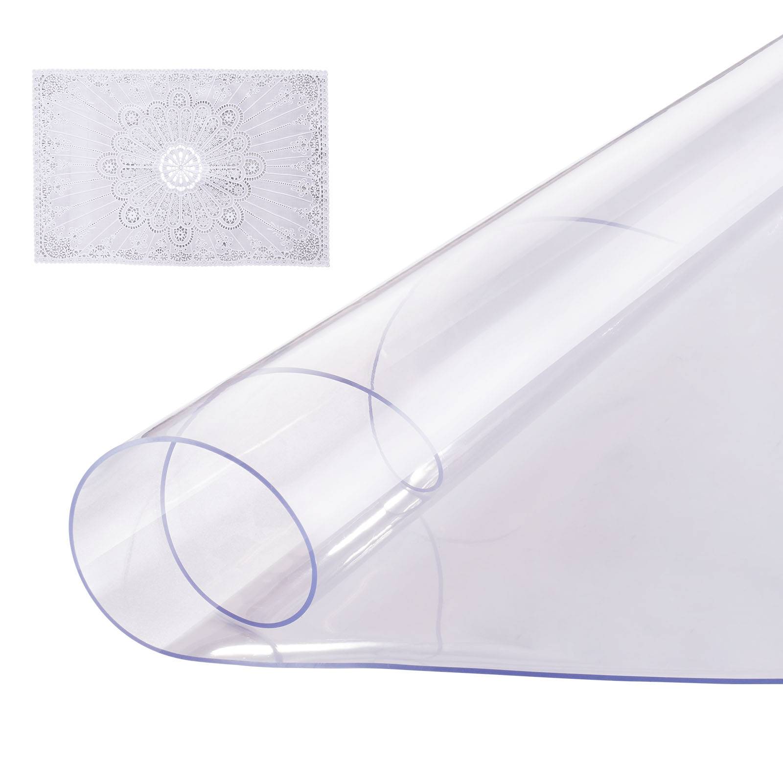 Vevor - VEVOR Protection table PVC transparent, 48x48", 2.0mm, ronde, imperméable, bureau, salle à manger. - Image 1