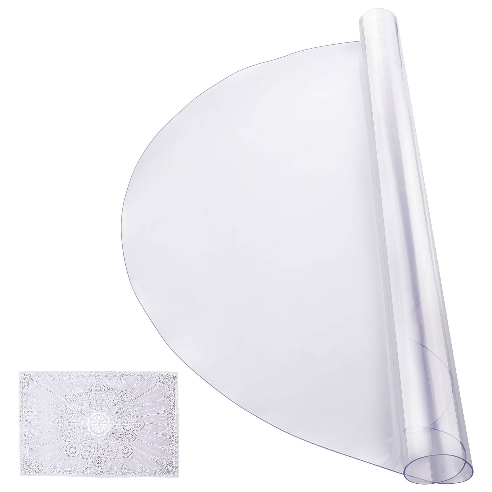 Vevor - VEVOR Protection table PVC transparent, 48x48", 2.0mm, ronde, imperméable, bureau, salle à manger. - Image 9