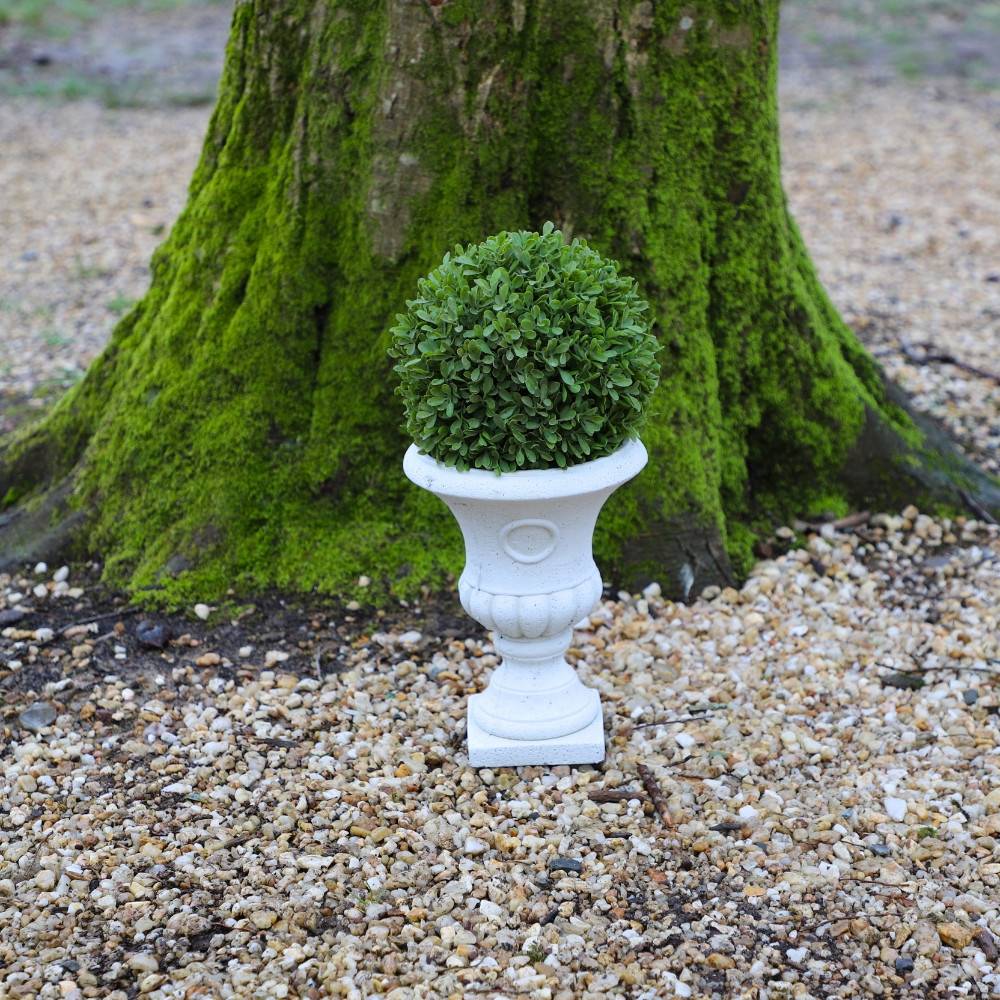 Chemin De Campagne - Vase médicis jardin en béton blanc 22 x 29.5 cm Chemin de campagne - Image 3