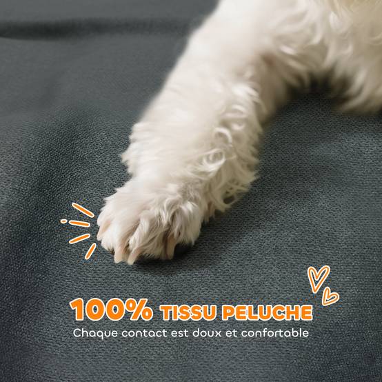 Canapé pour chien, canapé pour animal de compagnie avec dossier et accoudoirs, respirant, 66 x 42 x 28,5 cm, gris foncé - Image 6