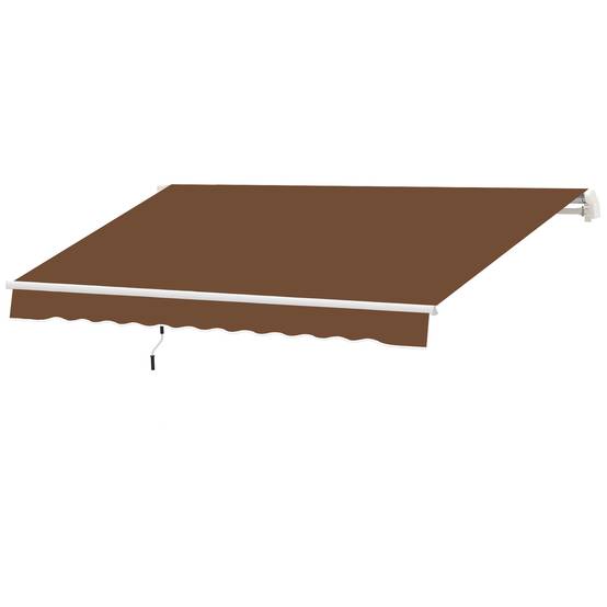 Sans Marque - Store mural avec bras articulé et manivelle, structure robuste en aluminium et toile en polyester, 295 x 245 cm, couleur café - Image 2