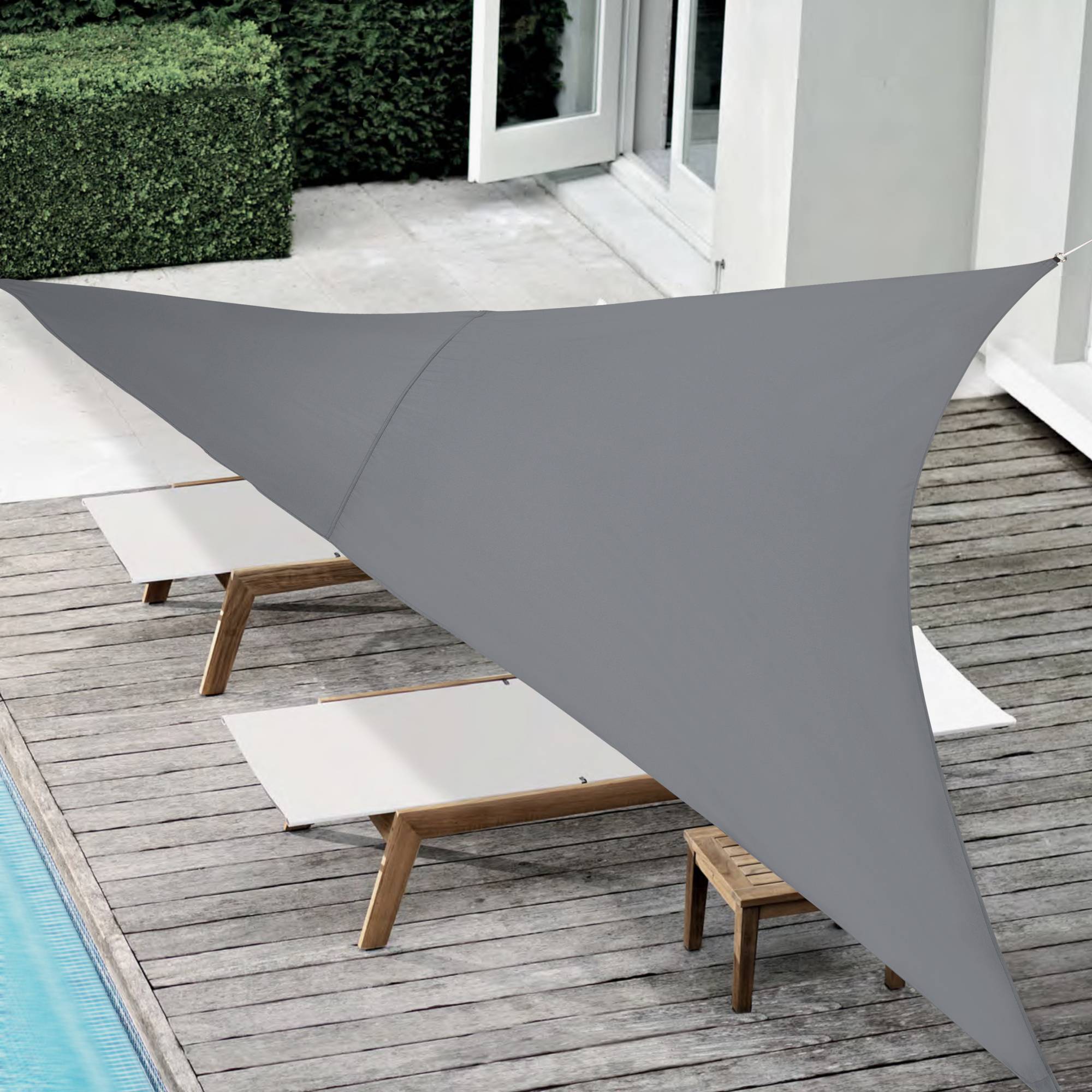 Voile d'Ombrage Patras Triangulaire Gris Foncé 300 x 300 x 300 cm [en.casa] - Image 6