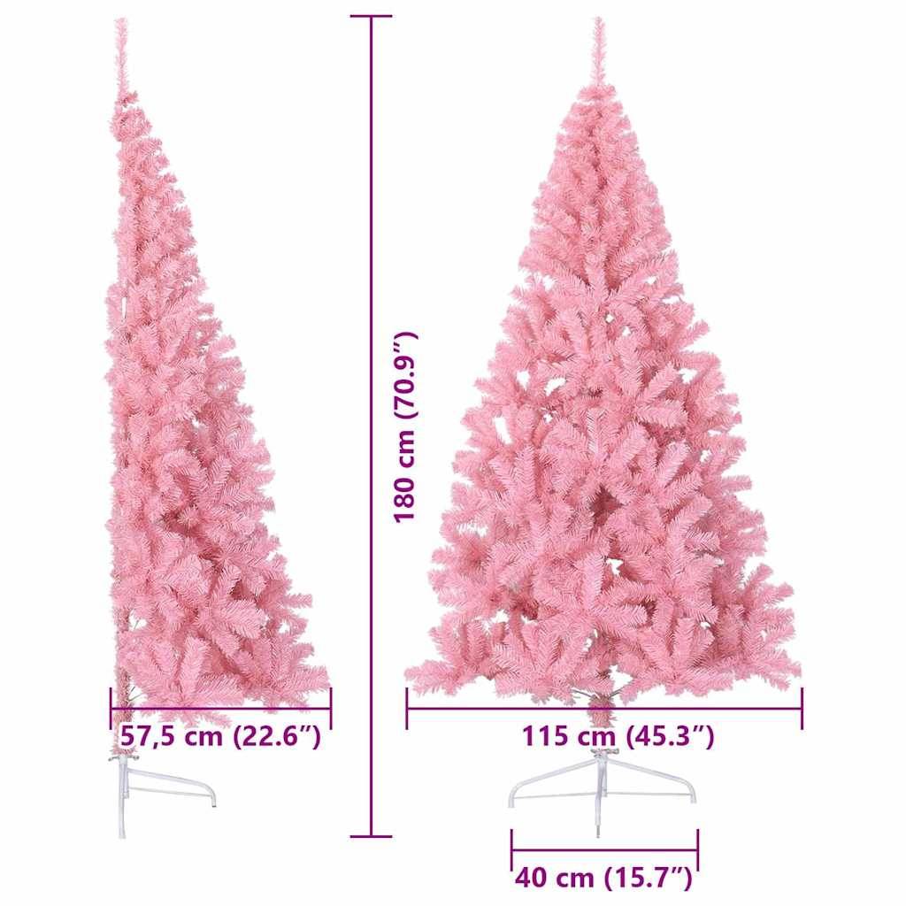 Vidaxl - Sapin de Noël artificiel pré-éclairé Rose 180 cm PVC vidaXL 3397083 - Image 3