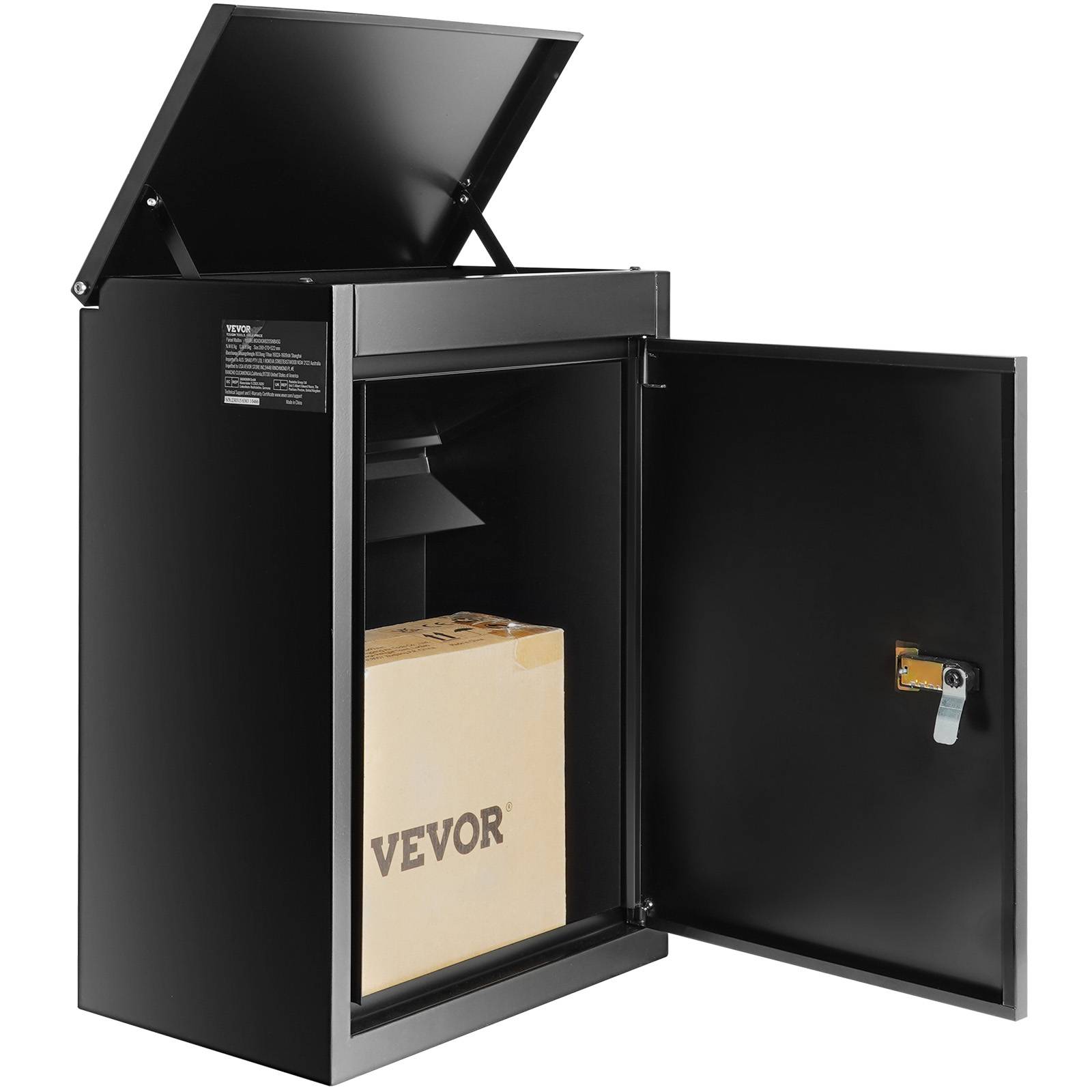 VEVOR Boîte à colis 39x27x52.2cm acier galvanisé verrouillable à code, étanche IPX3, pour maison extérieur.