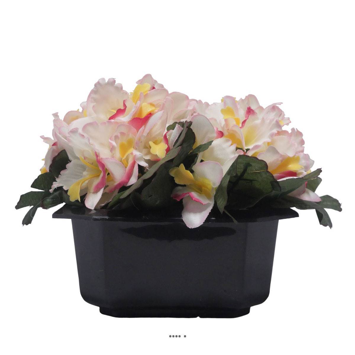 Artificielles - Bac carré fleurs artificielles Orchidée Rose-crème pour la Toussaint - couleur: Rose-crème 705 - Image 2