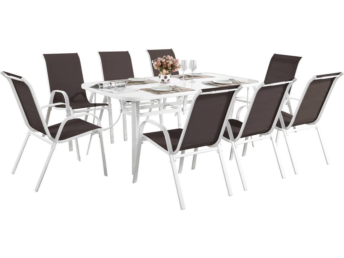 Habitat Et Jardin - Table Et Chaises De Jardin En Textilène "cordoba Xl 180" - Phoenix - 8 Places - Taupe -habitat Et Jardin - Image 1