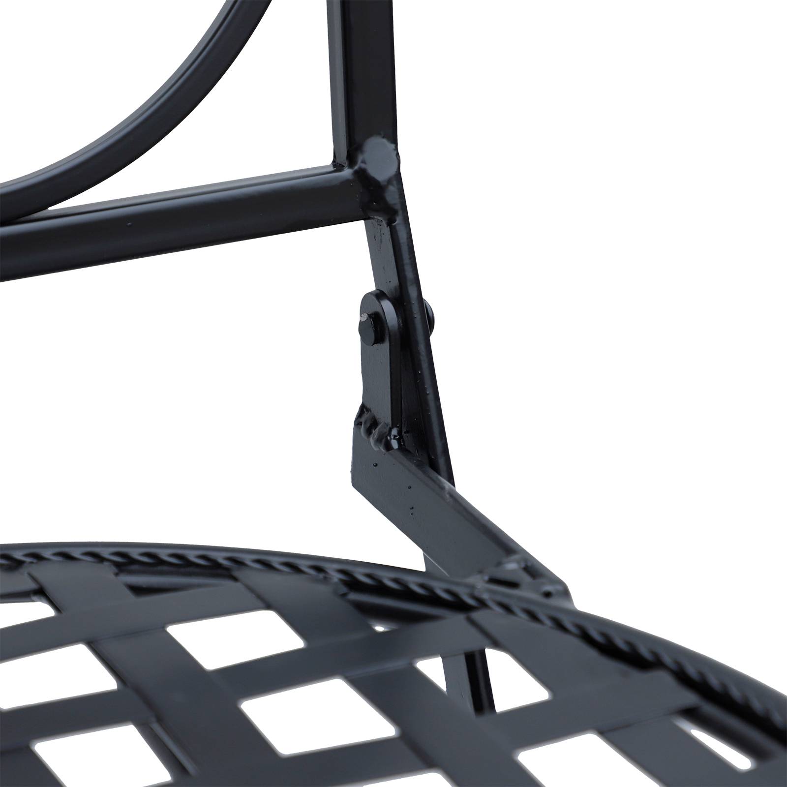 Lot 2 chaises pliables métal balcon Motif mosaïque élégant gain espace 50x40x95cm noir - ComfortXL Outdoor Living - Image 10