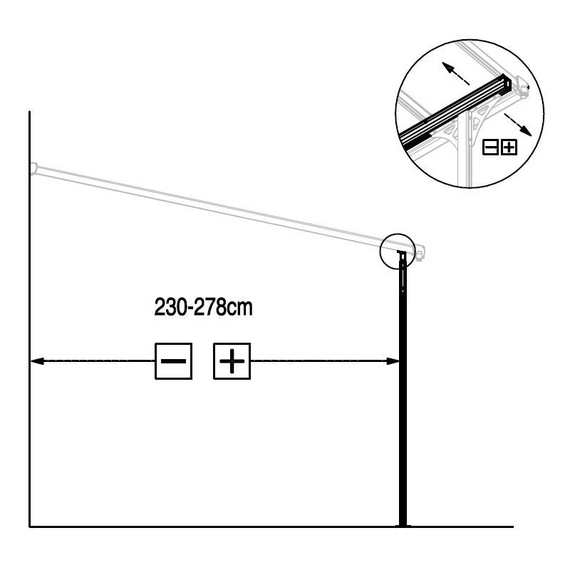 X-Metal - Pergola adossée ajustable aluminium 18,85 m² toit polycarbonate 6mm X-Metal anthracite - Image 6