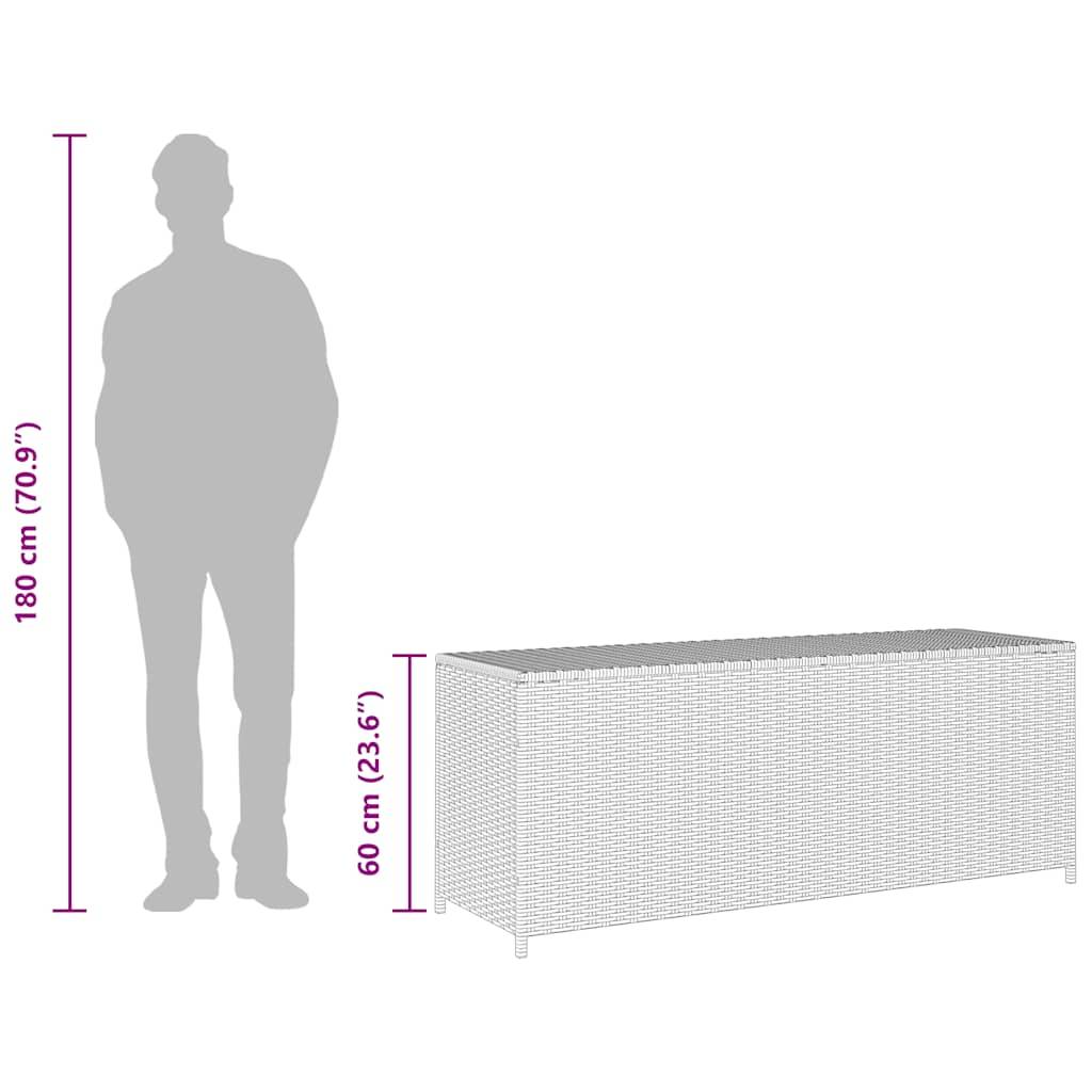 Banc Coffre de Rangement Résine Tressée Multifonction pour Jardin Balcon Gris 150x50x60 cm – ComfortXL Outdoor Living - Image 10
