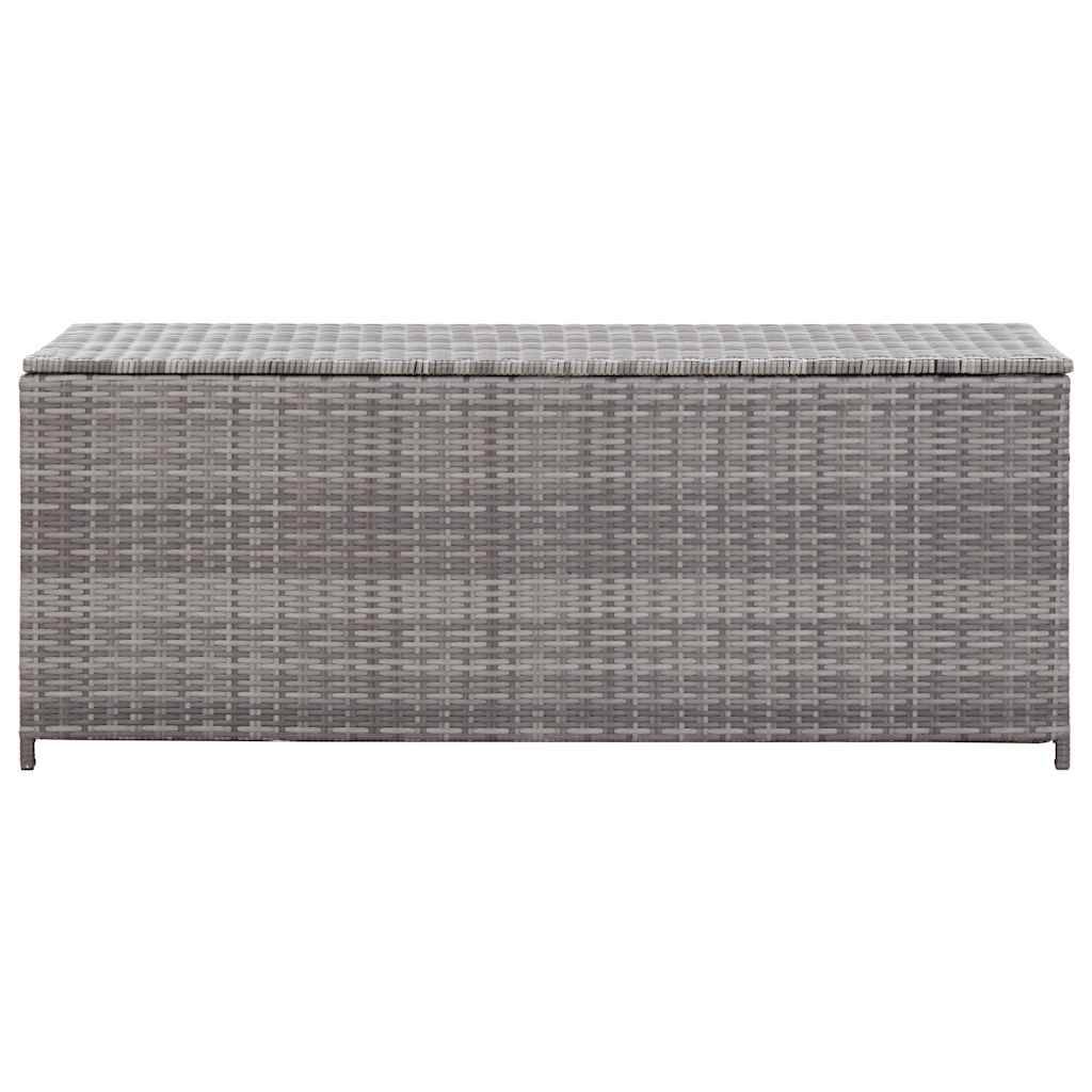 Banc Coffre de Rangement Résine Tressée Multifonction pour Jardin Balcon Gris 150x50x60 cm – ComfortXL Outdoor Living - Image 5