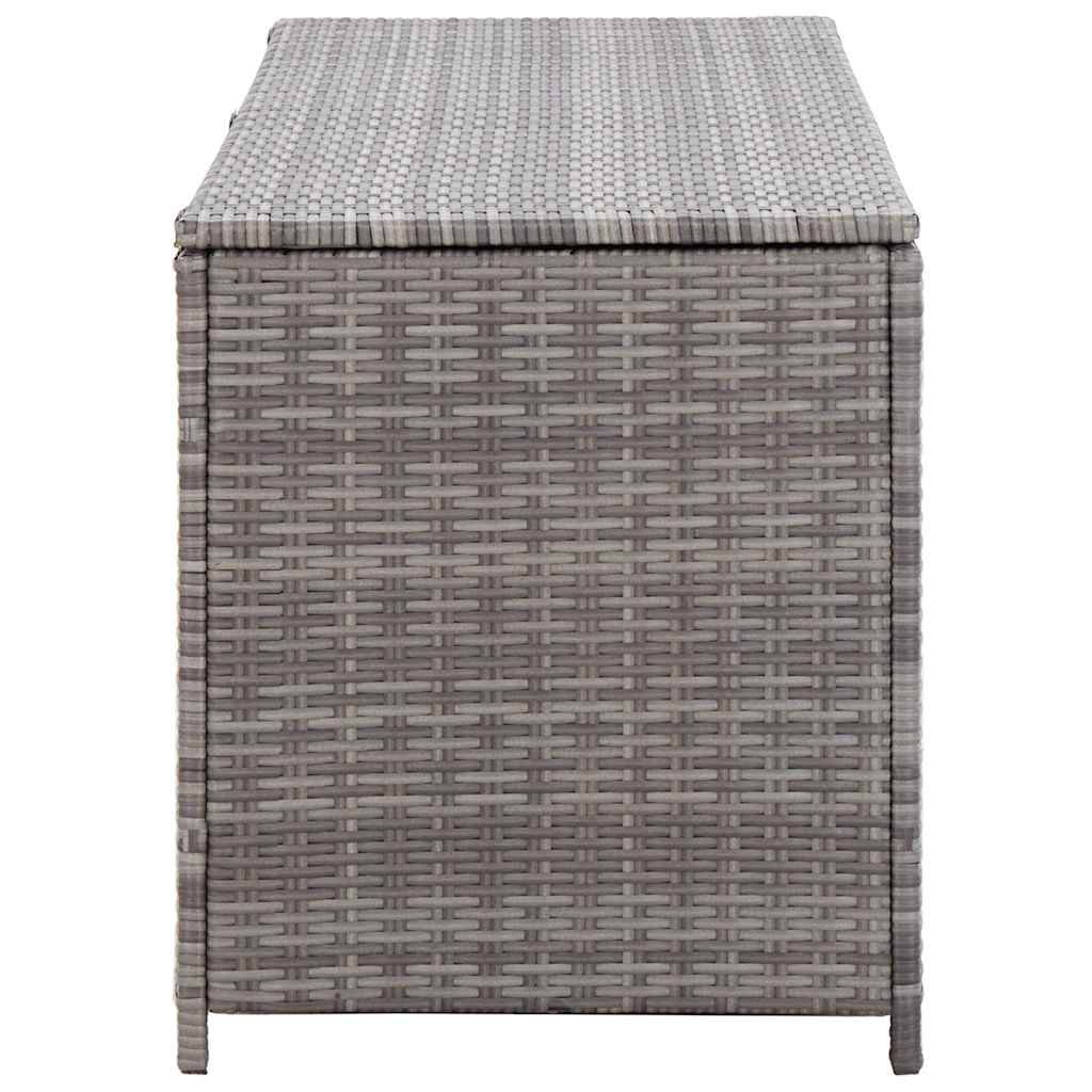 Banc Coffre de Rangement Résine Tressée Multifonction pour Jardin Balcon Gris 150x50x60 cm – ComfortXL Outdoor Living - Image 4