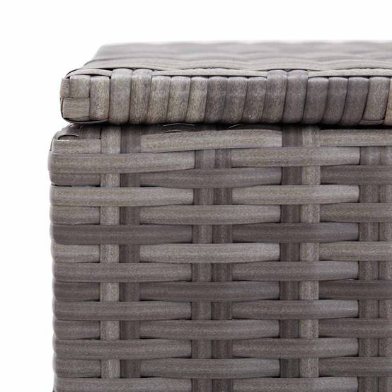 Banc Coffre de Rangement Résine Tressée Multifonction pour Jardin Balcon Gris 150x50x60 cm – ComfortXL Outdoor Living - Image 7