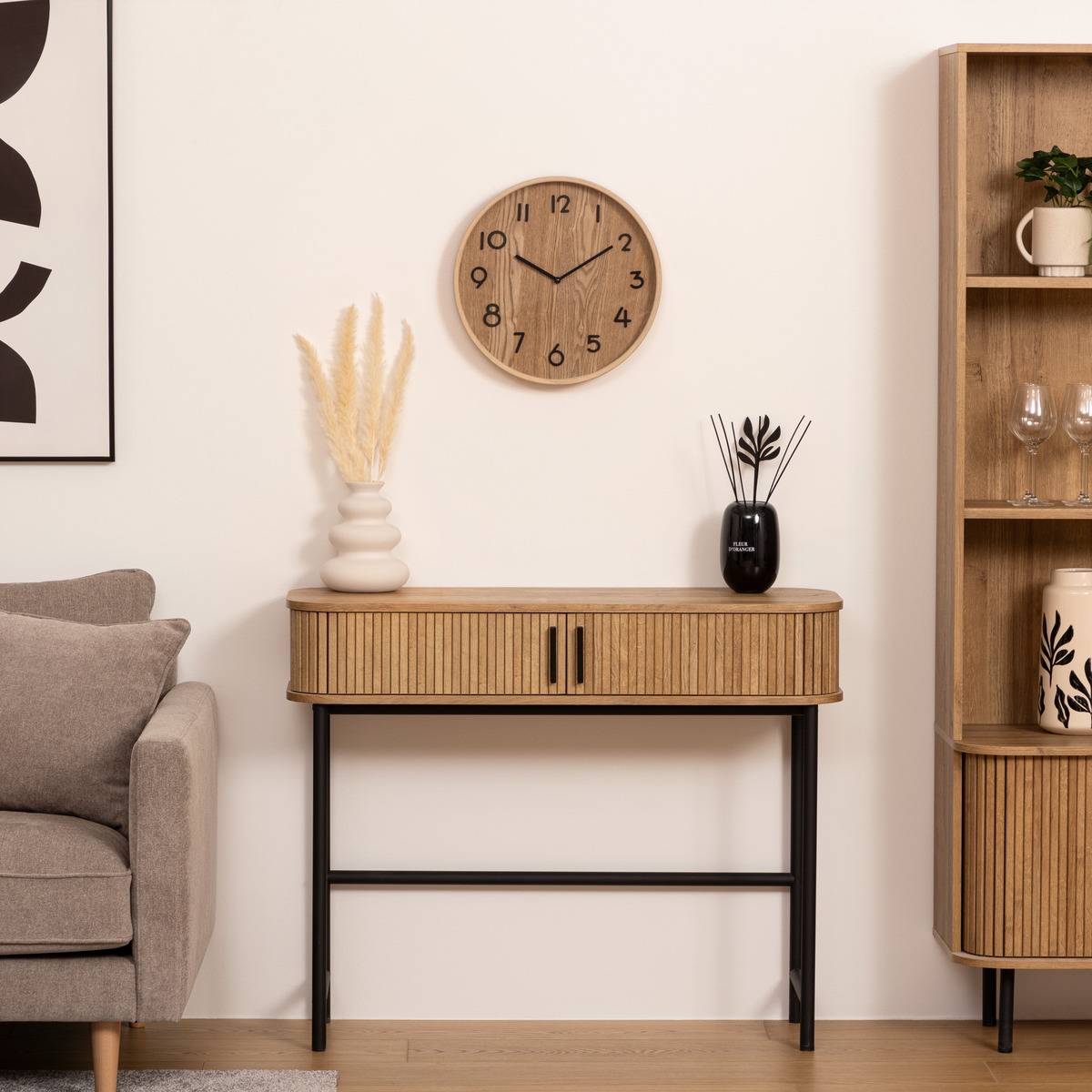 Atmosphera - Horloge "Ivana" beige D38cm - Atmosphera Créateur d'intérieur
