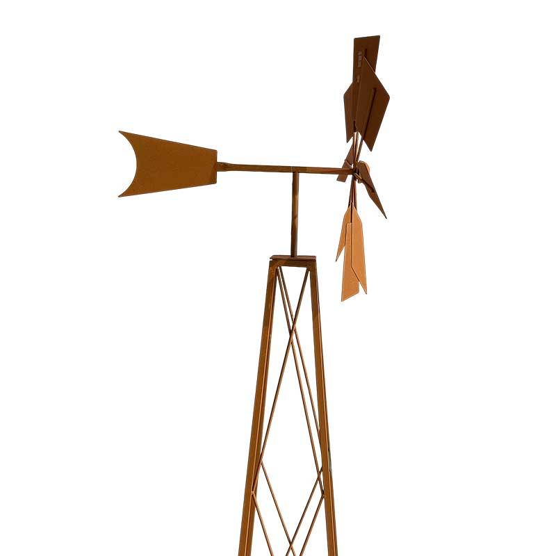 La Grande Prairie - Ensemble 3 moulins rouille 40x41x170cm - Image 3