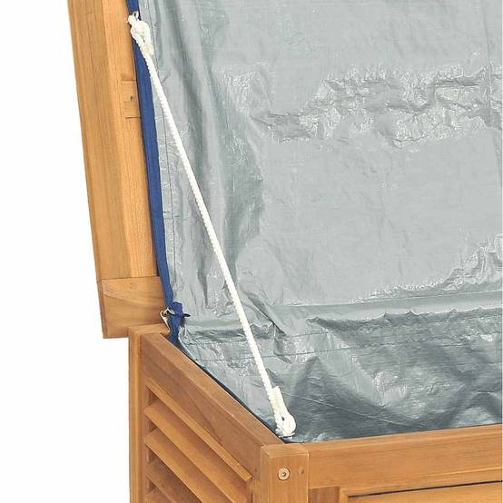 Coffre de rangement bois de teck naturel 175 x 50 x 55 cm - PANGIVO - Image 8